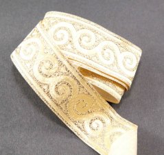Zlatý prámik so zlatými vlnami - zlatá - šírka 3,3 cm