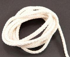 Bavlnená odevná šnúra - krémová - priemer 0,6 cm