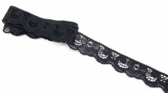 Elastic lace trim - black - 2,2 cm