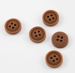 Hole shirt button - light brown - diameter 1.2 cm