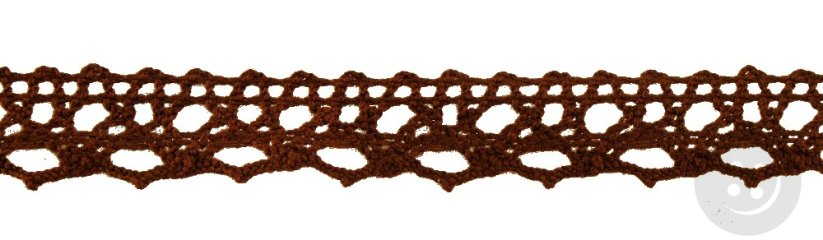 Cotton lace trim - medium brown- width 1,6 cm