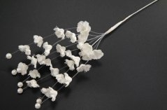 Sprig of flowers with pearl - off white - length 25 cm