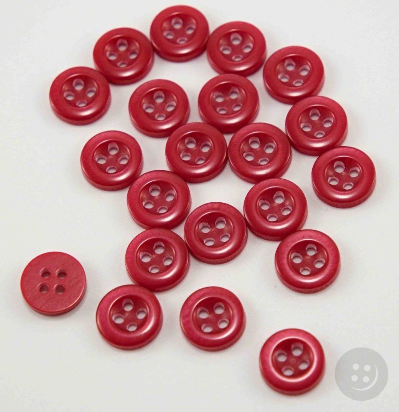 Hole shirt button - red - diameter 1.2 cm