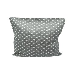 Bylinkový polštářek Bylinný restart - šedý se srdíčky - rozměr 35 cm x 28 cm