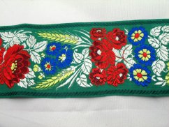 Festive ribbon - green - width 7,0 cm