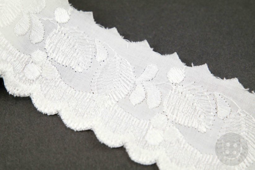 Madeira trim - white - width 4 cm