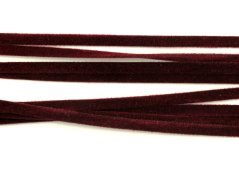 Textilní imitace broušené kůže - tmavě vínová - šířka 0,4 cm