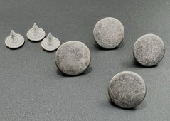 Striking button smooth - diameter 1.7 cm - matte dark silver