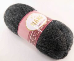 Angora luks yarn - anthracite gray melange - 23328