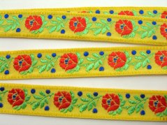 Festive ribbon - yellow - width 1,6 cm
