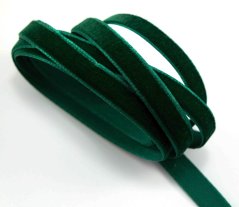 Zamatová stuha - tmavo zelená - šírka 1 cm