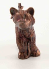 Kovový přívěšek - medvěd - 2 cm x 2,5 cm