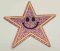 Nažehlovací záplata - třpytivá hvězda - střední růžová - rozměr 8,5 cm x 8,5 cm