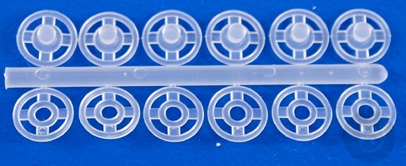 Plastové patentky 6 ks - priehľadná - priemer 0,7 cm