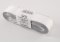 Taffeta ribbons with silver edge - white, silver - width 0.6 cm - 4 cm