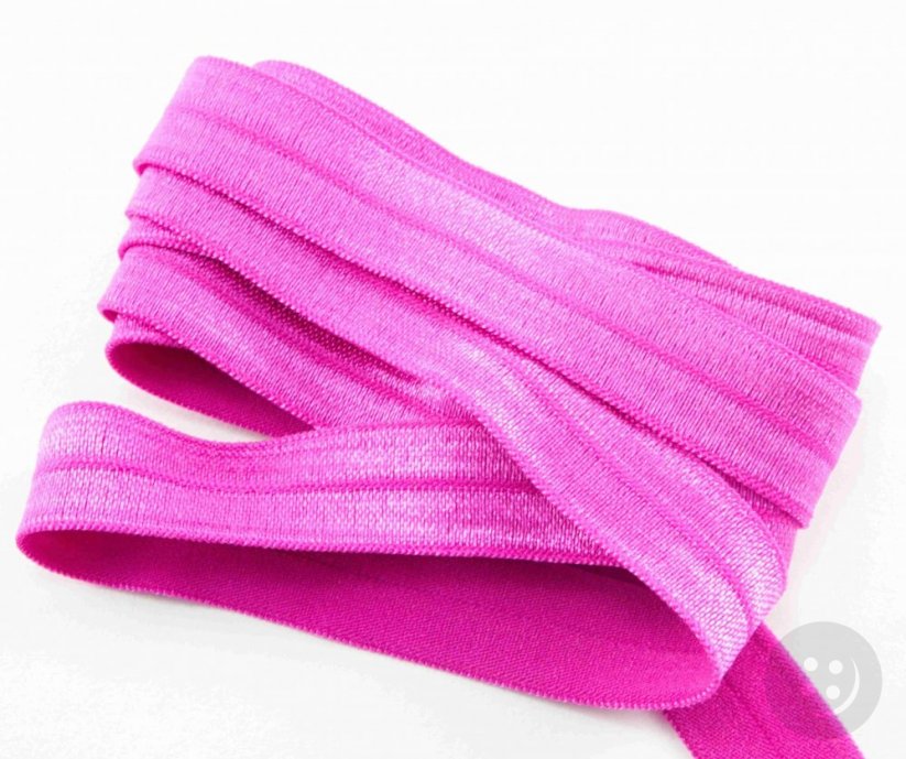 Fold over elastic trim - pink - 1,6 cm