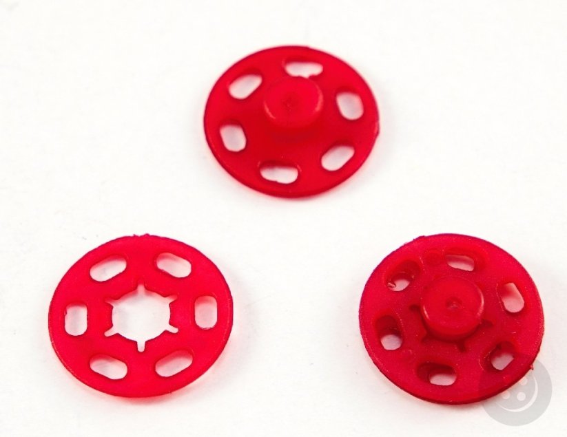 Druckknopf - plastik  - rot - Durchmesser 1,8 cm