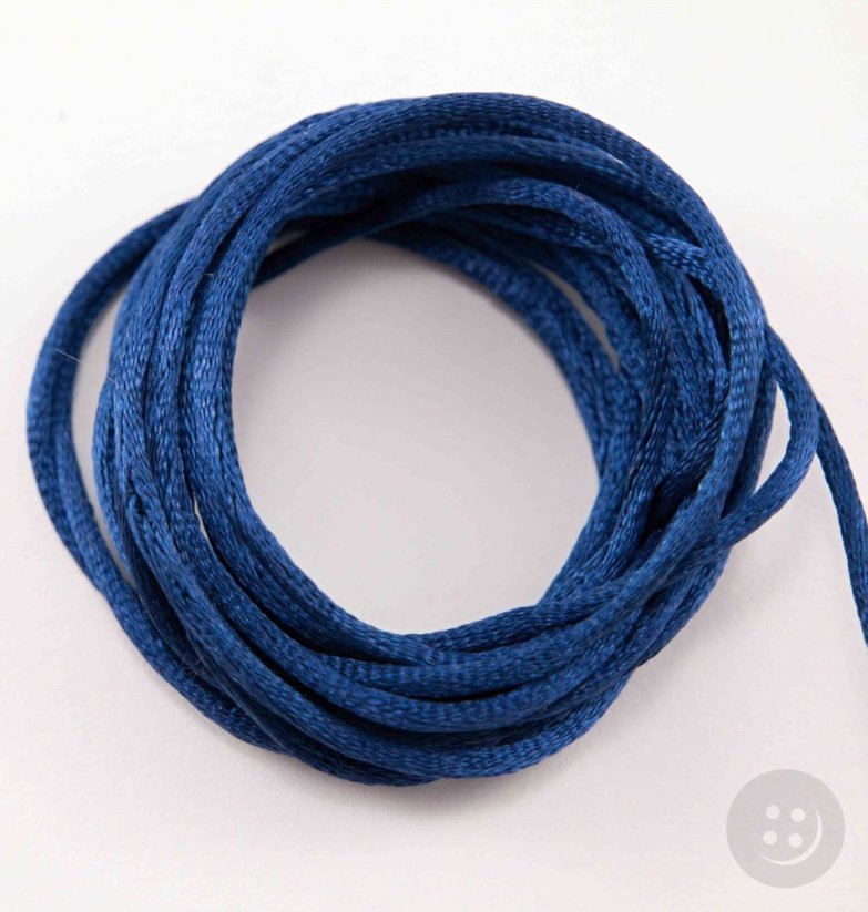 Satin cord - dark blue - diameter 0.2 cm