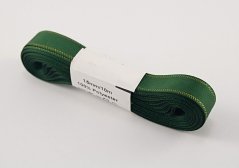 Taftband mit goldenem Rand - dunkelgrün, gold - Breite 0,6 cm - 4 cm
