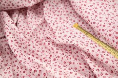 Bavlnené plátno - červené kvietky na bielom podklade - šírka 160 cm