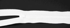 Nekonečný špirálový zips v metráži - biela - šírka zubov 3 mm, bez bežca