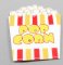 Iron-on patch - popcorn - dimensions 9,5 cm x 8 cm