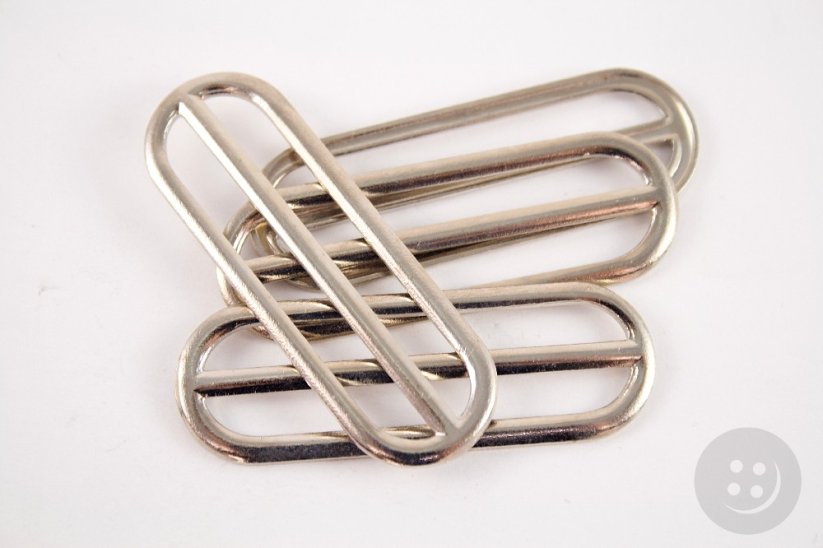 Metal clothing buckle - silver - pulling hole width 5 cm