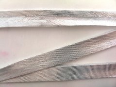 Metal bias binding - silver - width 1,5 cm