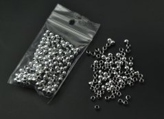Stříbrné pokovené korálky, průměr 0,4 cm