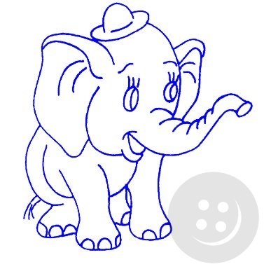 Kreuzstichvorlage für Kindern - Elefant - Größe 25 cm x 25 cm