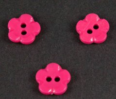 Flower - shaped button - dark pink - diameter 1.5 cm