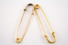 Decorative safety pin - gold - metal