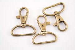 Karabinerhaken - Altmessing - Duchmesser 3 cm