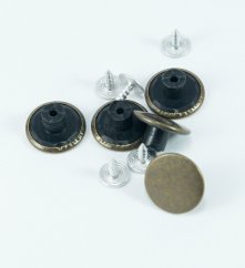 Jeans tack buttons - antique brass - diameter 1.4 cm