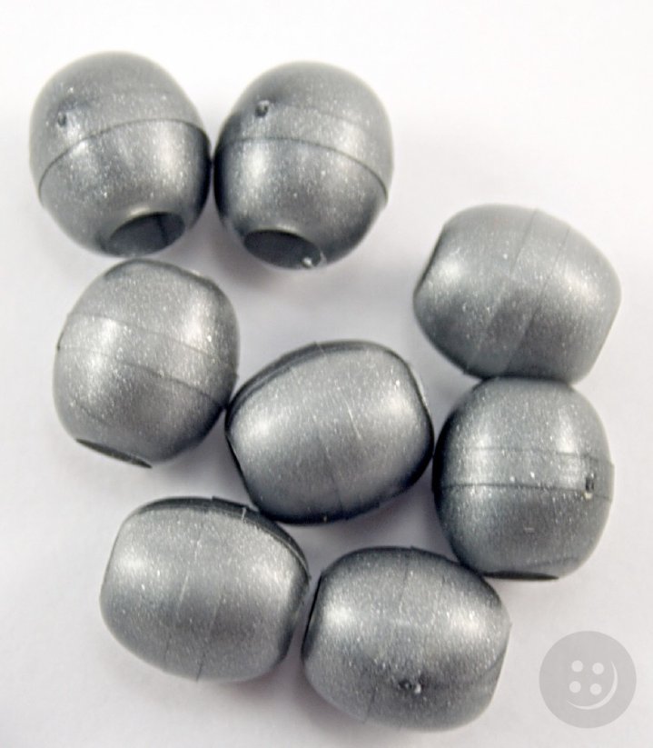 Plastic cord end - silver, grey - pulling hole diameter 0,5 cm