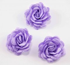 Satinblume zum Annähen - helles Lila - Durchmesser 3 cm
