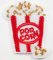 Iron-on patch - popcorn - dimensions 6 cm x 4 cm
