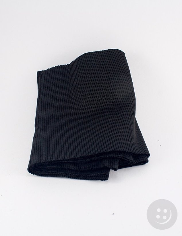 Cotton knit - black - dimensions 16 cm x 80 cm