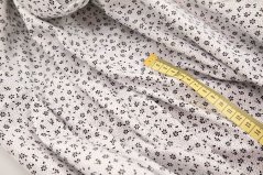 Cotton fabric - black flowers on white background - width 160 cm
