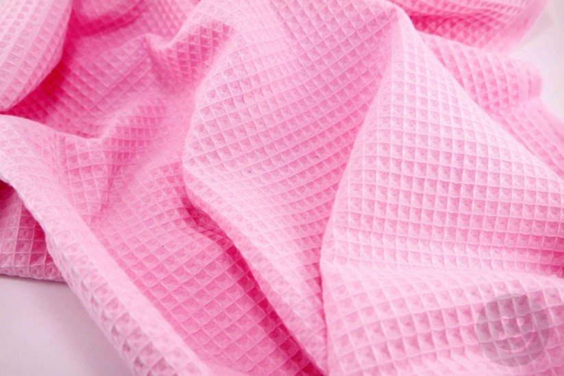 Waffle 100% cotton - baby pink - width 155 cm