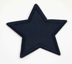 Iron-on patch - star - 7cm - dark blue