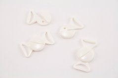 BH-Verschluss - plastik  - weiß - Durchmesser 1 cm