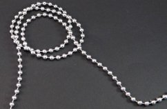 Beads threaded on a cord - silver - diameter 0.5 cm