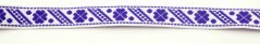 Festive ribbon - white, purple - width 1,1 cm