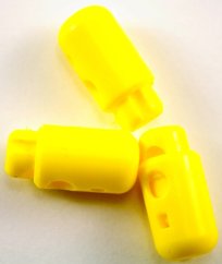 Plastová guľatá brzdička - žltá - priemer prievlaku 0,5 cm