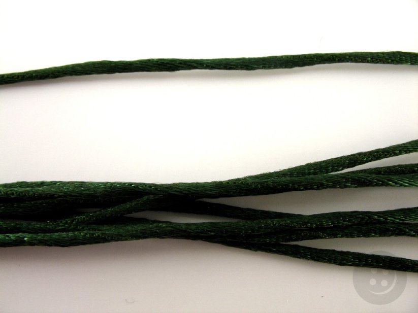 Saténová šňůra - tmavě zelená - průměr 0,2 cm