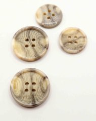 Knopflochknopf - cremegrau meliert - Durchmesser 2 cm