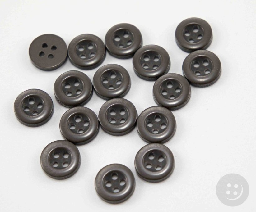 Hole shirt button - gray brown - diameter 1.2 cm