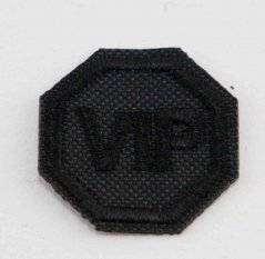 Iron-on patch - VIP - black - size 2.2 cm x 2.2 cm