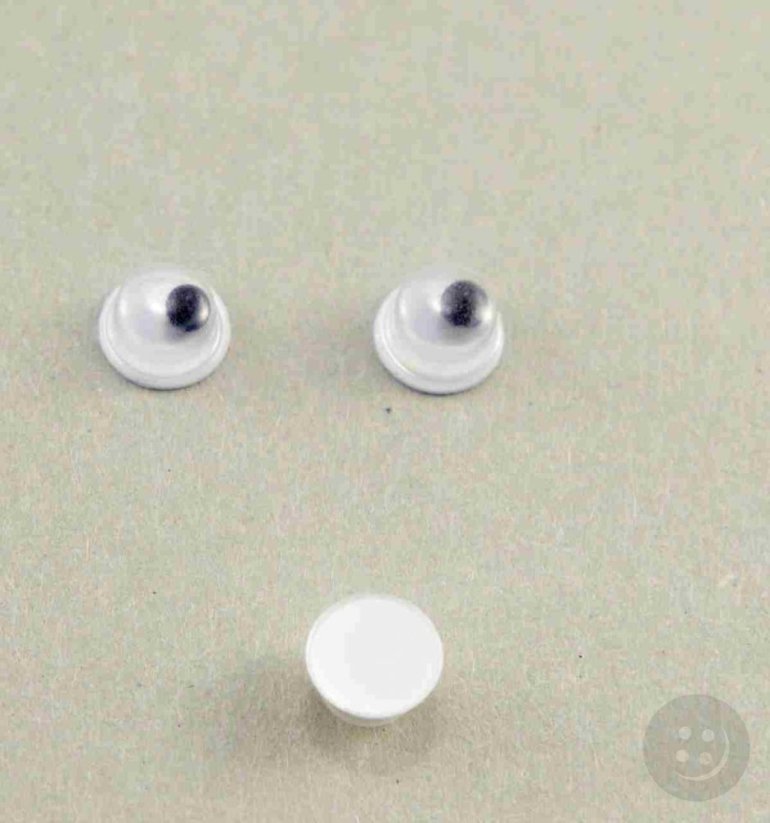 Self adhesive plastic wiggle eyes - black, white, transparent - diameter 0,5 cm